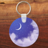 Dreamweaver Night Sky met Crescent Moon Sleutelhanger (Voorkant)