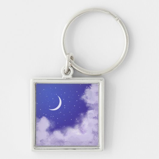 Dreamweaver Night Sky met Crescent Moon Sleutelhanger (Voorkant)