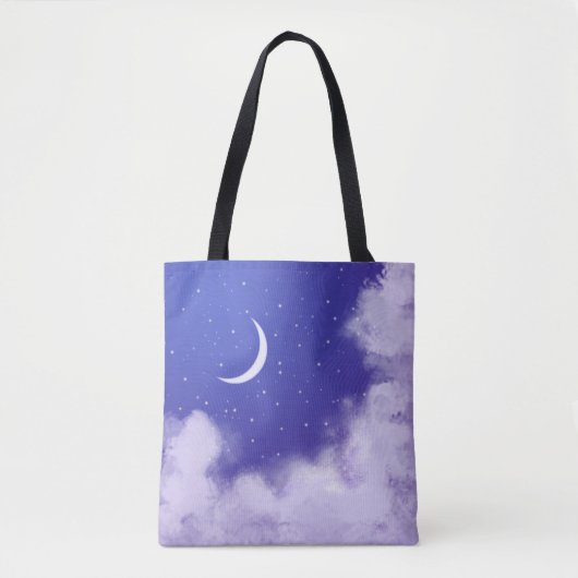 Dreamweaver Night Sky met Crescent Moon Tote Bag (Voorkant)