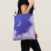 Dreamweaver Night Sky met Crescent Moon Tote Bag (Dichtbij)