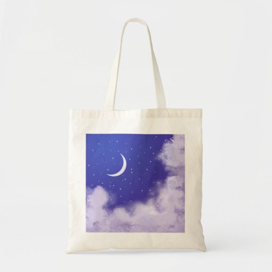 Dreamweaver Night Sky met Crescent Moon Tote Bag (Voorkant)