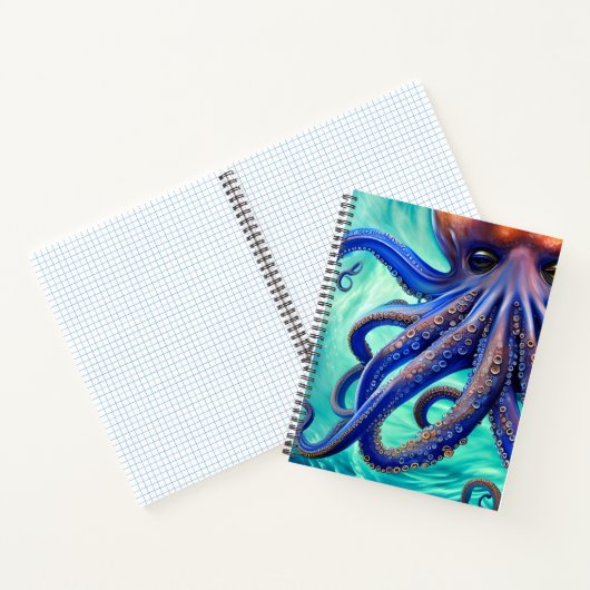 Dreamweaver Octopus Blue Ocean Wave Pop Art Notitieboek (Binnen)