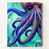Dreamweaver Octopus Blue Ocean Wave Pop Art Notitieboek (Achterkant)
