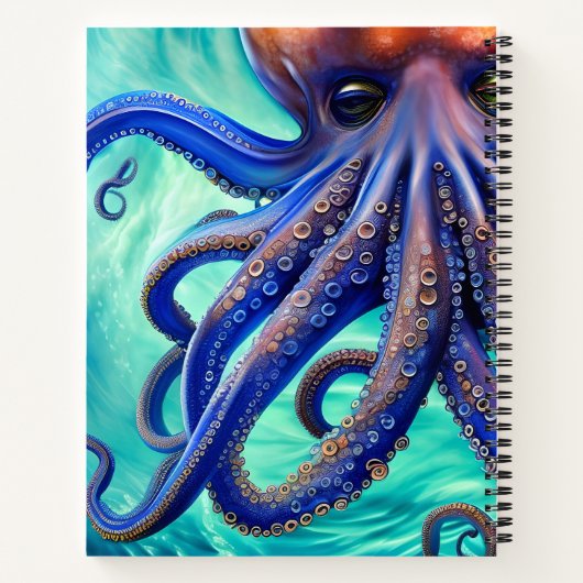Dreamweaver Octopus Blue Ocean Wave Pop Art Notitieboek (Achterkant)