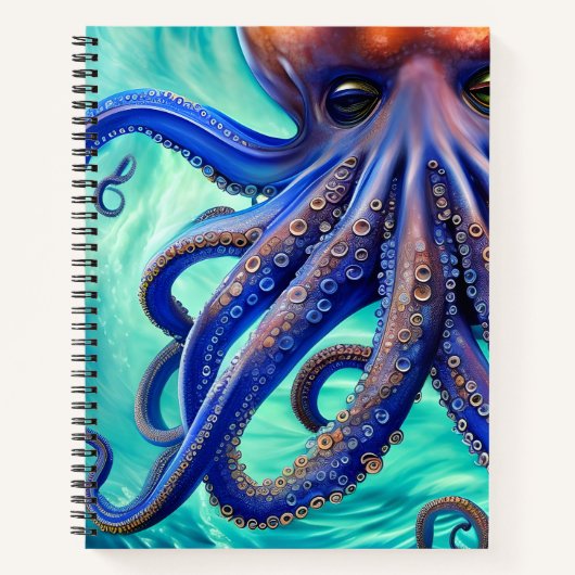 Dreamweaver Octopus Blue Ocean Wave Pop Art Notitieboek (Voorkant)