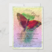 Dreamweaver Ombre Butterfly Foto Overlay Wedding Kaart (Voorkant)