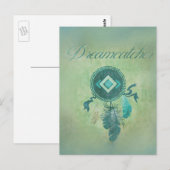 Dreamweaver op een misty groene achtergrond briefkaart (Voorkant / Achterkant)