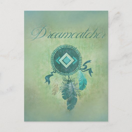 Dreamweaver op een misty groene achtergrond briefkaart (Voorkant)