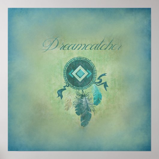 Dreamweaver op een misty groene achtergrond poster (Voorkant)