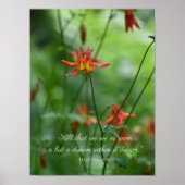 Dreamweaver Oranje Bloemen met Edgar Allen Poe Quo Poster (Voorkant)