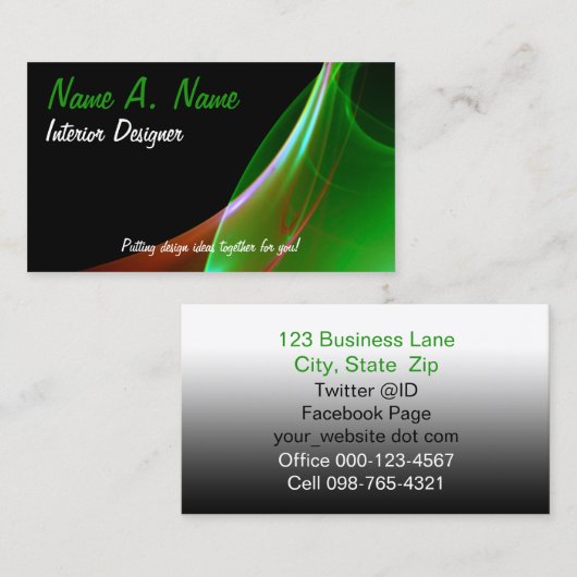 Dreamweaver Oranje en Green Sweep Visitekaartje (Voorkant / Achterkant)