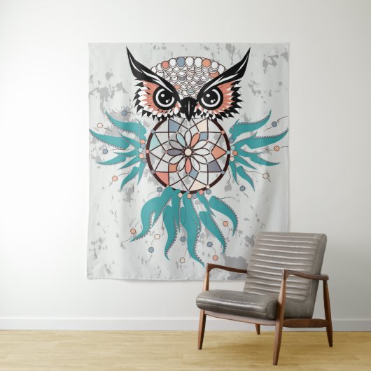 Dreamweaver Owl Wandkleed (In situ)