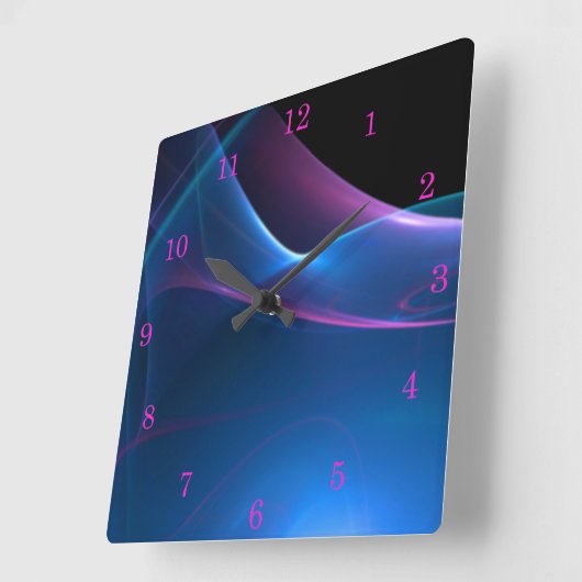 Dreamweaver Paars en Blue Sweep Fractal Vierkante Klok (Hoek)