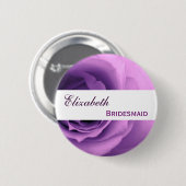 Dreamweaver Paars Roos Floral - Aangepaste naam Br Ronde Button 5,7 Cm (Voorkant /achterkant)