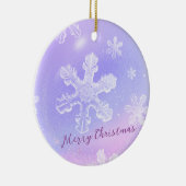 Dreamweaver Paarse Crystal Ball Translucent Snowfl Keramisch Ornament (Rechts)
