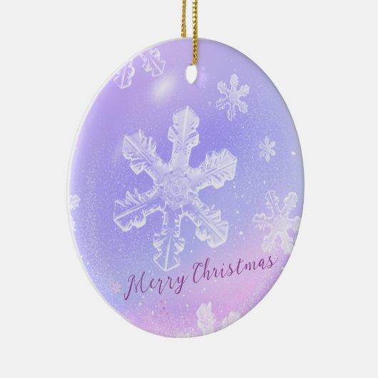 Dreamweaver Paarse Crystal Ball Translucent Snowfl Keramisch Ornament (Rechts)