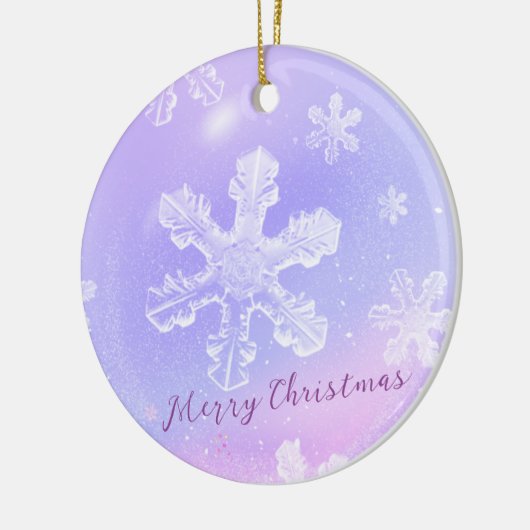 Dreamweaver Paarse Crystal Ball Translucent Snowfl Keramisch Ornament (Links)