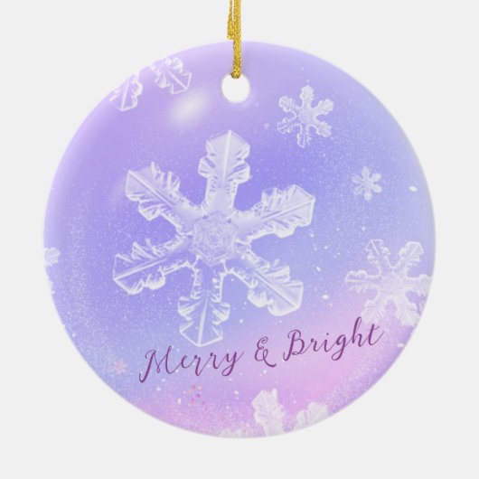 Dreamweaver Paarse Crystal Ball Translucent Snowfl Keramisch Ornament (Achterkant)