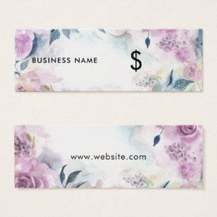 Dreamweaver Paarse Rozen Floral Waterverf Price La Mini Visitekaartjes