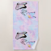 Dreamweaver Pastel Butterfly - Gepersonaliseerd Strandlaken (Voorkant)