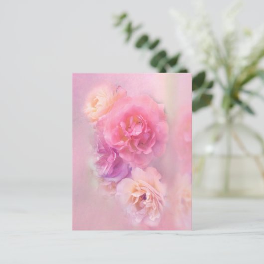 Dreamweaver Pastel-Rozen Briefkaart (Staand voorkant)