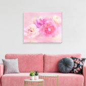 Dreamweaver Pastel-Rozen Canvas Afdruk (Insitu (Woonkamer))