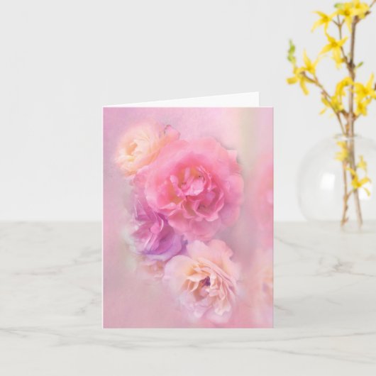 Dreamweaver Pastel-Rozen Kaart (Gele Bloem)