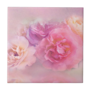 Dreamweaver Pastel-Rozen Tegeltje