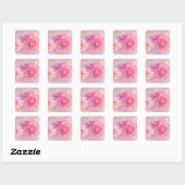 Dreamweaver Pastel-Rozen Vierkante Sticker (Vel)