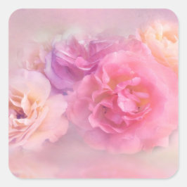 Dreamweaver Pastel-Rozen Vierkante Sticker