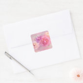 Dreamweaver Pastel-Rozen Vierkante Sticker (Envelop)
