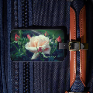 Dreamweaver Peach Roos en Buds gepersonaliseerd Bagagelabel