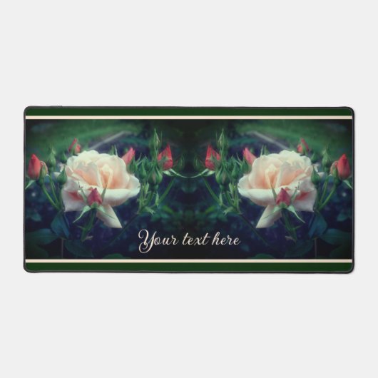 Dreamweaver Peach Roos en Buds gepersonaliseerd Bureaumat (Voorkant)