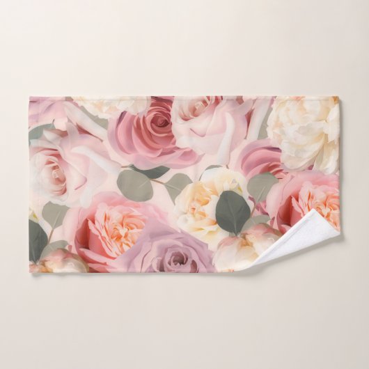 Dreamweaver Pink Floral Elegant Shabby Chic Rozen Bad Handdoek (Handdoek)