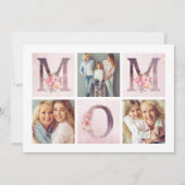 Dreamweaver Pink Floral MOM Photo Collage Moederda Kaart (Voorkant)
