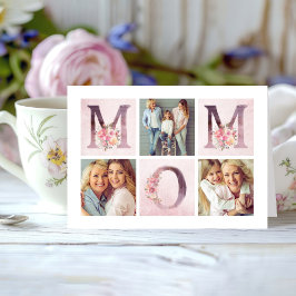 Dreamweaver Pink Floral MOM Photo Collage Moederda Kaart