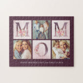Dreamweaver Pink Floral MOM Photo Collage Moederda Legpuzzel (Horizontaal)