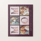 Dreamweaver Pink Floral MOM Photo Collage Moederda Legpuzzel (Verticaal)