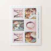 Dreamweaver Pink Floral MOM Photo Collage Moederda Legpuzzel (Verticaal)