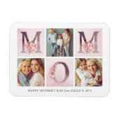 Dreamweaver Pink Floral MOM Photo Collage Moederda Magneet (Horizontaal)