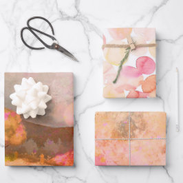 Dreamweaver Pink Oranje Waterverven Trio Inpakpapier Vel