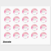 Dreamweaver Pink Palm Trees & String Lights Favor Ronde Sticker (Vel)