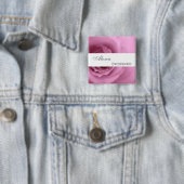 Dreamweaver PINK Rose Custom Name Bridesmaid V2 Vierkante Button 5,1 Cm (In situ)