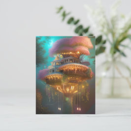 Dreamweaver Pink Treehouse Digital Art Briefkaart