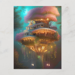 Dreamweaver Pink Treehouse Digital Art Briefkaart