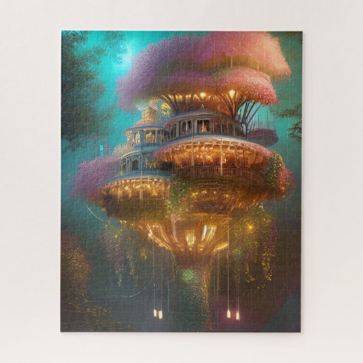 Dreamweaver Pink Treehouse Digital Art Legpuzzel (Verticaal)
