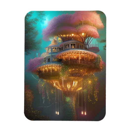 Dreamweaver Pink Treehouse Digital Art Magneet (Verticaal)