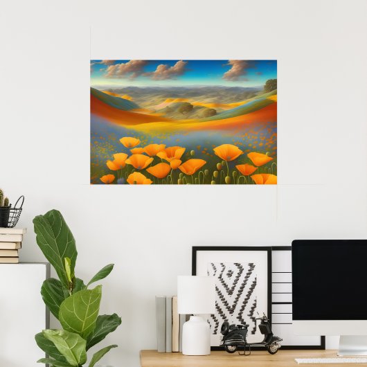 Dreamweaver Poppies Digital Art Poster (Thuiskantoor)