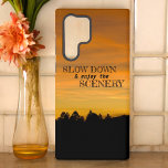 Dreamweaver Prairie Hills at Sunset Personalized Samsung Galaxy Hoesje<br><div class="desc">Vreedzaam schemerlandschap! Deze foto van een warme rustige zonsondergang met een verduisterde dennenboomhorizon lijn in een noordelijke Arizona prairie maakt een uniek hoesje. Vul de sjabloon velden in met uw woorden, verwijder tekst of bewerk tekst met behulp van de ontwerptool om een lettertype, grootte en kleur te selecteren die u...</div>