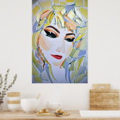 Dreamweaver Psychedelic Utopian Girl Poster (Keuken)